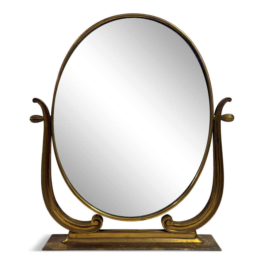 Mid Century 1950s Italian Brass Vanity or Dressing Table Mirror