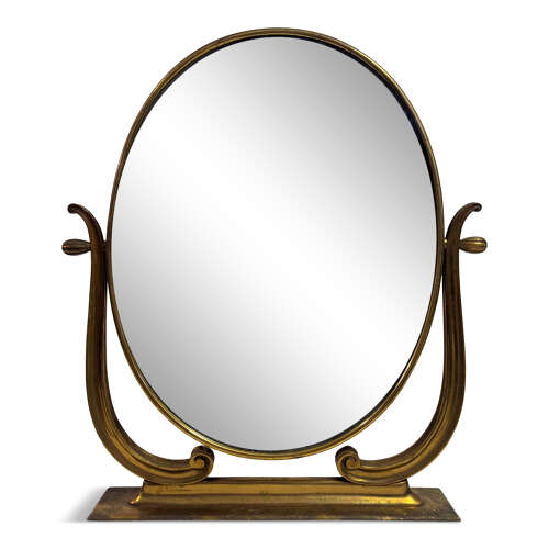 Mid Century 1950s Italian Brass Vanity or Dressing Table Mirror