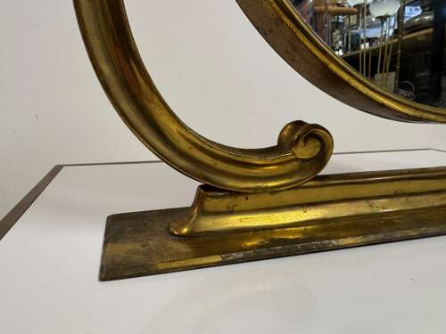 Mid Century 1950s Italian Brass Vanity or Dressing Table Mirror