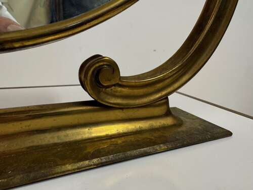 Mid Century 1950s Italian Brass Vanity or Dressing Table Mirror