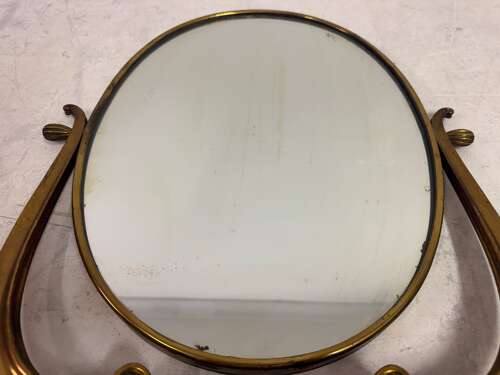 Mid Century 1950s Italian Brass Vanity or Dressing Table Mirror