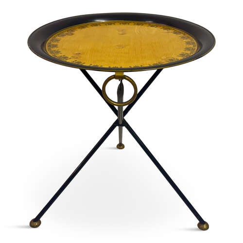 1970s Folding Metal Table in the Style of Christian Dior