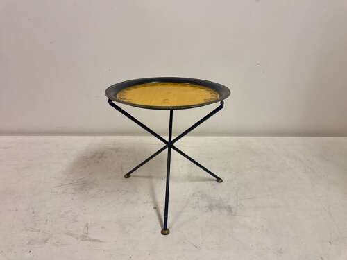 1970s Folding Metal Table in the Style of Christian Dior