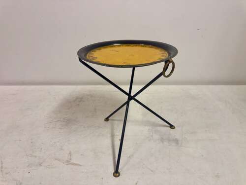 1970s Folding Metal Table in the Style of Christian Dior