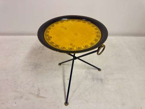 1970s Folding Metal Table in the Style of Christian Dior
