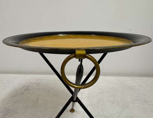 1970s Folding Metal Table in the Style of Christian Dior