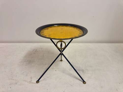 1970s Folding Metal Table in the Style of Christian Dior