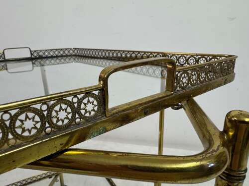 1960s French Brass Drinks Trolley or Bar Cart