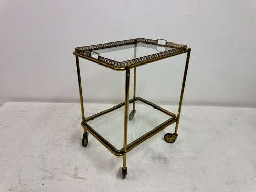 1960s French Brass Drinks Trolley or Bar Cart