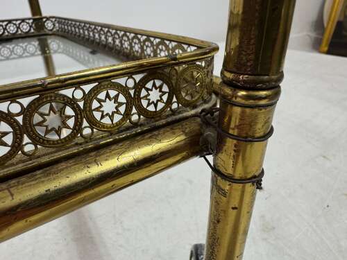 1960s French Brass Drinks Trolley or Bar Cart