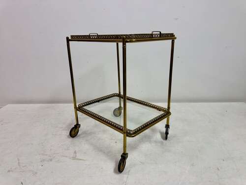 1960s French Brass Drinks Trolley or Bar Cart