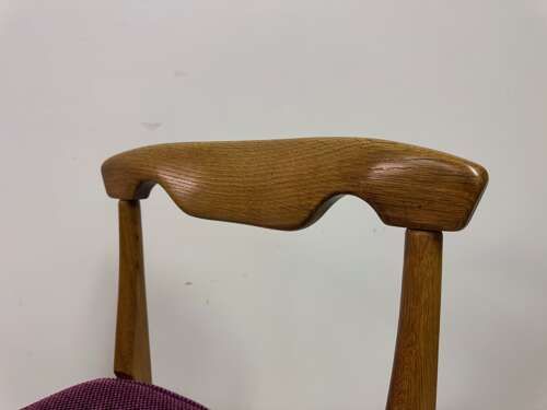 Set of Four Oak Dining Chairs by Guillerme et Chambron