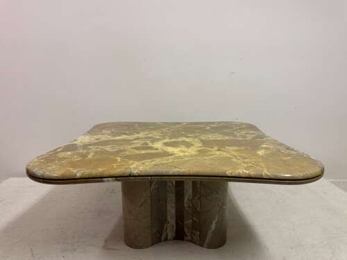 1970s Italian Biomorphic Square Marble Table