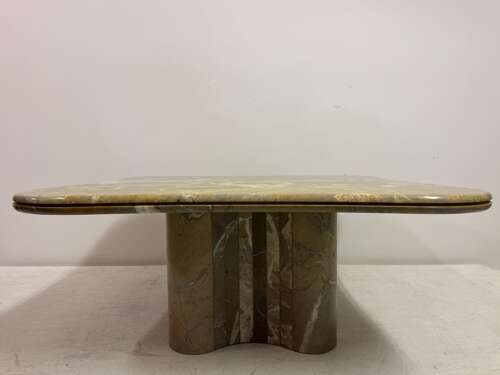 1970s Italian Biomorphic Square Marble Table