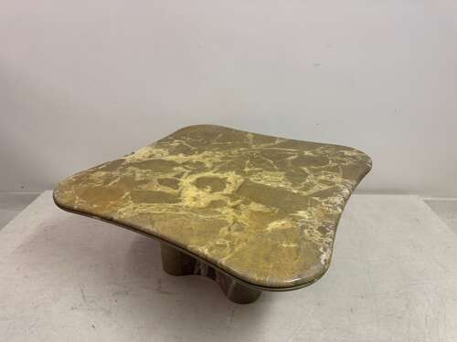 1970s Italian Biomorphic Square Marble Table