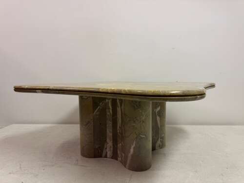 1970s Italian Biomorphic Square Marble Table