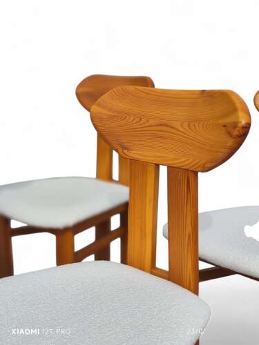 Set of Six 1970s Scandinavian Pine Dining Chairs