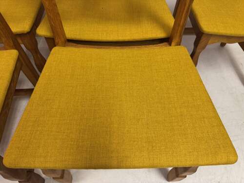 Set of Six Danish Razorblade Oak Dining Chairs by Henning Kjaernulf