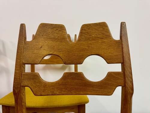 Set of Six Danish Razorblade Oak Dining Chairs by Henning Kjaernulf