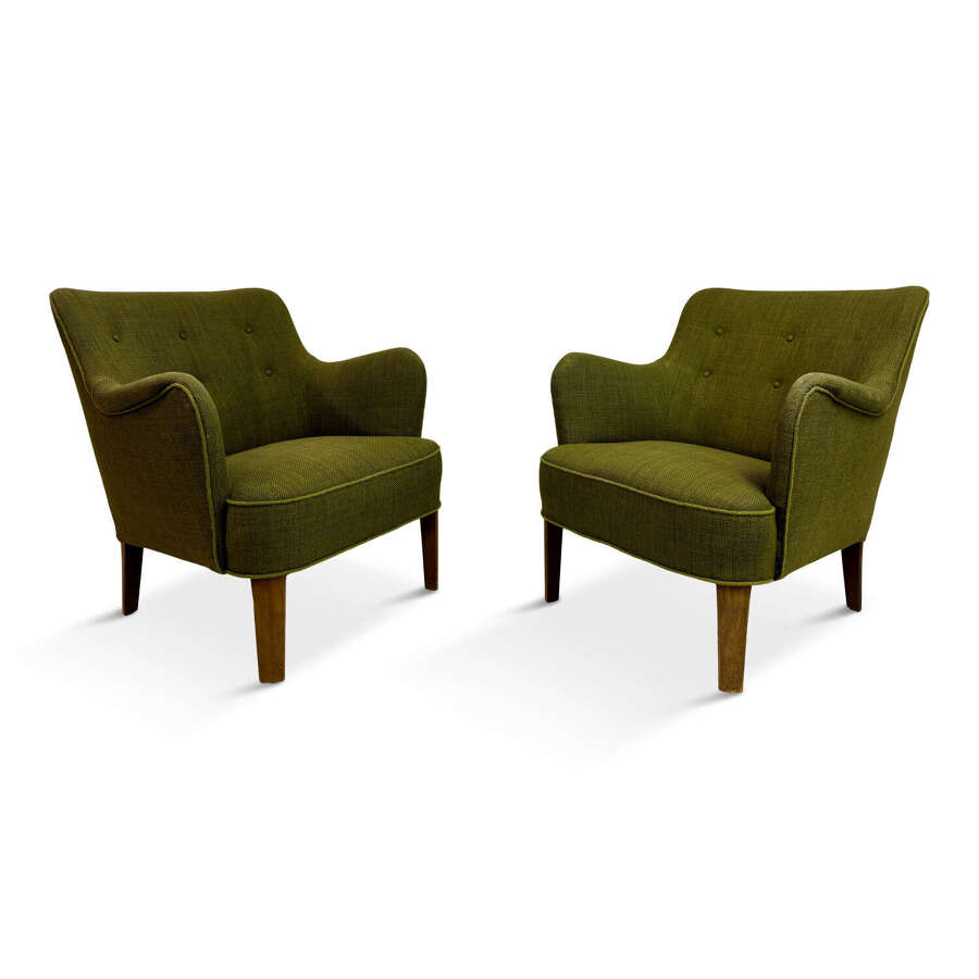 Pair of Model 1748 Armchairs by Peter Hvidt for Fritz Hansen, Denmark, circa 1950s