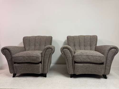 Pair of Large 1940s Italian Armchairs attributed to Guglielmo Ulrich