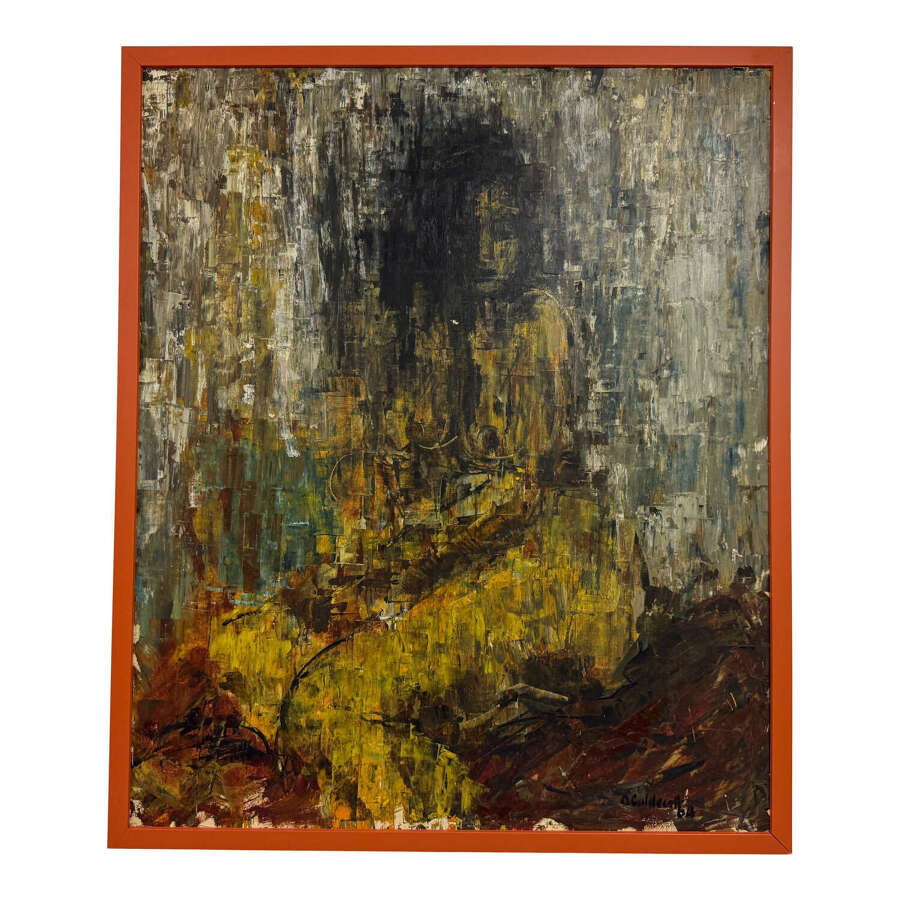 1960s Mid Century Abstract Painting Of A Female Figure