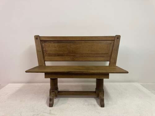 1960s Solid Oak Bench by De Puydt, Belgium