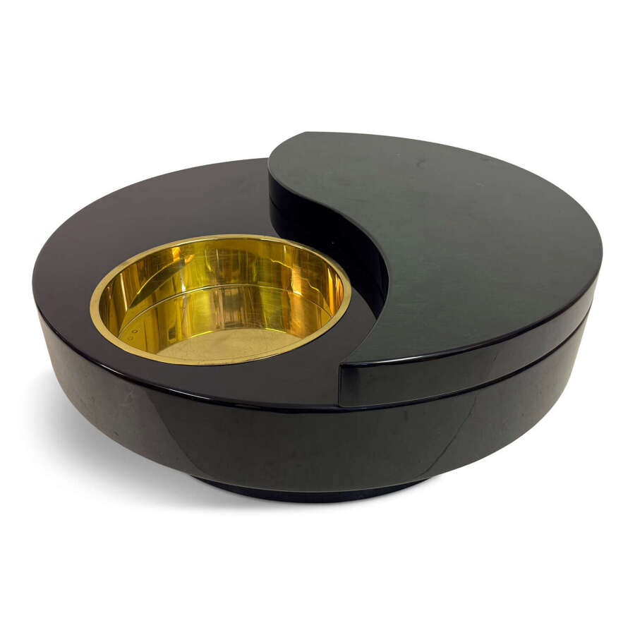 Willy Rizzo 'Yin Yang' Revolving Coffee Table, Italy, 1970s