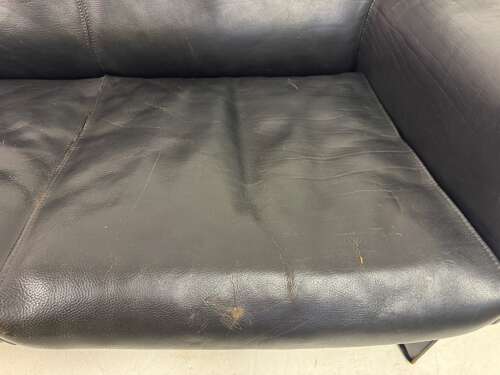 Black Leather CAB 415 Sofa by Mario Bellini for Cassina