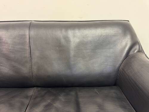 Black Leather CAB 415 Sofa by Mario Bellini for Cassina