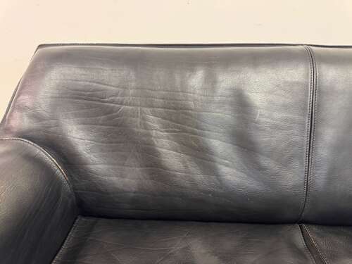 Black Leather CAB 415 Sofa by Mario Bellini for Cassina