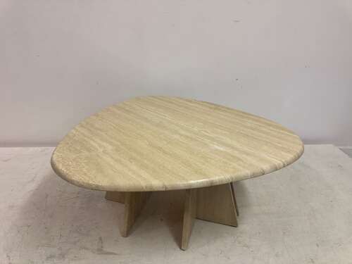 1980s Italian Pear Shaped Travertine Coffee Table