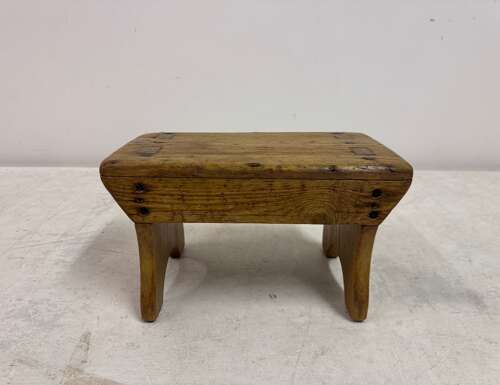 Small Primitive and Rustic Pine Stool